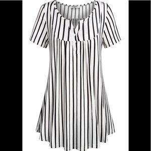 Women's Crewneck  Ruched Short Sleeve Tunic